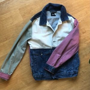 Color block denim jacket